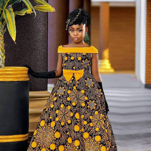 Classic Bloom Girls Ankara Dress