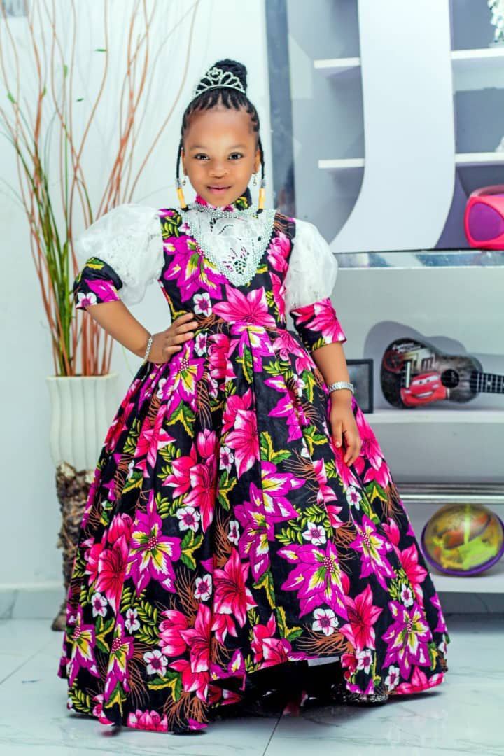 Classic Bloom Girls Ankara Dress