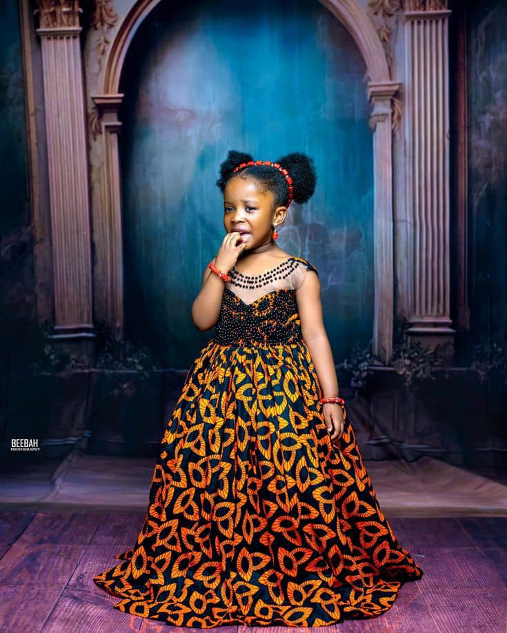 Classic Bloom Girls Ankara Dress