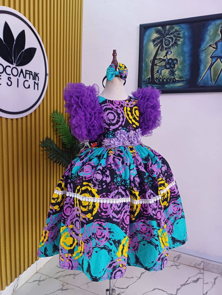 Classic Bloom Girls Ankara Dress